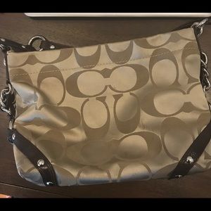 Coach gold,brown and silver medium handbag